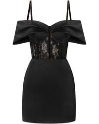 Tia Dorraine - Belle Of The Ball Satin Mini Dress With Lace Corset - Lyst