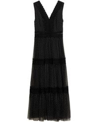 Tantra Spain Sl - Long Plumeti Dress With V-Neck And Lace Details - Lyst