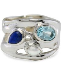 Isla Silver - Topaz, Pearl & Lapis Lazuli Ring - Lyst
