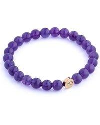 N'damus London - Amethyst Gemstone Bracelet With Button - Lyst