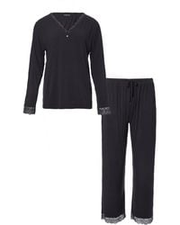 Pretty You London - Bamboo Lace V-Neck Pyjama Set - Lyst