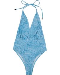 lords of harlech - Xena Crochet Paisley Halter One-Piece Swimsuit - Lyst