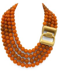 Michael Nash Jewelry - Irena Four Strand Carnelian Resin Bead Nesting Necklace - Lyst