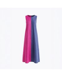 Haris Cotton - Maxi Linen Sleeveles Duo Tone Dress Raspberry - Lyst
