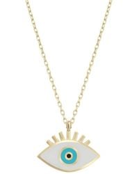 Spero London - Sterling Evil Eye Eyelash Pendant Necklace - Lyst