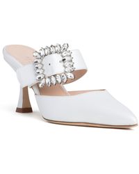 Beautiisoles by Robyn Shreiber Made in Italy - Georgina Pearlized Leather Mule Elegant & Sexy With Jewels Wedding Bridal For Evening Wear - Lyst