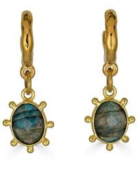 Loni Paul Jewelry - Labradorite Charm Hoop Earrings - Lyst