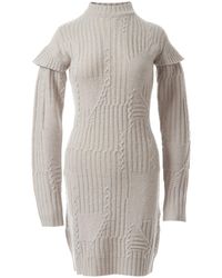 Fully Fashioning - Fae Cable Wool Knit Sweater Dress - Lyst