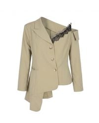 Modenaire - Neutrals Asymmetric One Shoulder Tailored Blazer Jacket - Lyst