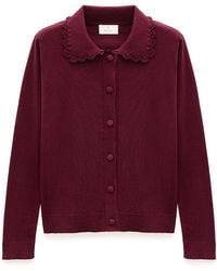 Peraluna - Laila Flat Knit Polo-Neck Cardigan - Lyst