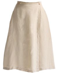 REISTOR - Neutrals Overlap Midi Skirt - Lyst