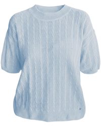 tirillm - Kelly Lace Knitted Cashmere Short Sleeved Pullover, Pale - Lyst