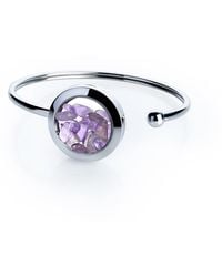 My Little Nature - Handmade Amethyst Crystal Cuff Bracelet – Stainless Steel Jewelry For Inner Peace & Strength - Lyst