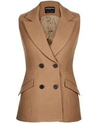 Seren London - Neutrals Double-Breasted Vest - Lyst