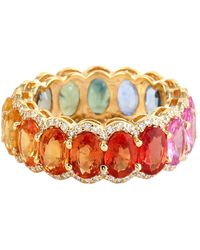 Artisan - Sapphire Oval Eternity Ring With Diamond - Lyst