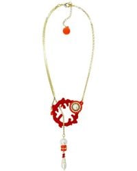 Gissa Bicalho - Handmade Necklace Coral And Chain - Lyst