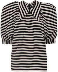 Julia Allert - Designer Striped Puff Sleeve Blouse - Lyst