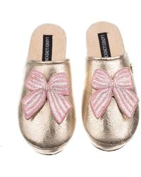 Laines London - Softie Slippers With Stripe Bow Brooches - Lyst