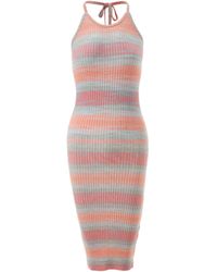 Fully Fashioning - Andrea Space Dye Yarn Knit Halter Midi Dress - Lyst