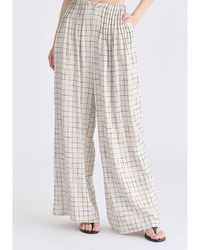 Paisie - Neutrals Front Pleats Detail Wide Leg Trousers - Lyst