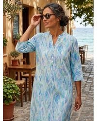 NoLoGo-chic - Seaside Ikat Linen Tunic Dress - Lyst