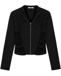 Nocturne - Ruffle Trim Zip Front Blouse - Lyst