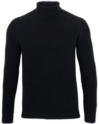 Paul James Knitwear - Cotton Jacob Fisherman Rib Knit Roll Neck Jumper - Lyst