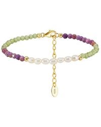 Shaded the Label - Lunari Mica & Pearl Beaded Bracelet - Lyst