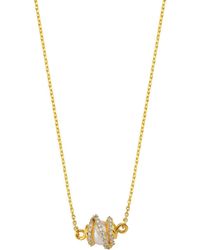LINYA JEWELLERY - Amour Pearl Cage Detailed Chain Necklace - Lyst