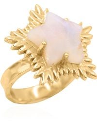 Luna Charles - Gigi Moonstone Spiky Star Ring - Lyst
