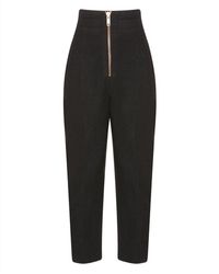 F.j.k by Farah Kadhimi - Frida The High Sculpted Waist Trousers With Golden Zip - Lyst