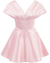 Nocturne - Mini Dress With Waist Corset Detail - Lyst