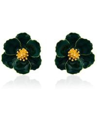 Milou Jewelry - Dark Petite Flower Earrings - Lyst