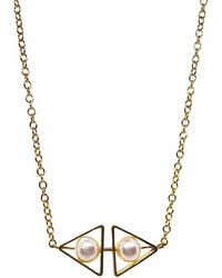 Aracheli Studio - Double Triangle Pearl Art Choker Necklace - Lyst