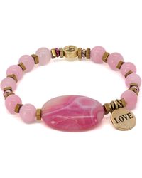 Ebru Jewelry - Pink Agate Love Bracelet - Lyst