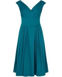 Emily and Fin - Florence Cotton Satin Topaz Dress - Lyst
