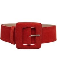 BeltBe - Suede Square Buckle Belt - Lyst