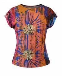Yumi' - Multicolour Floral Mesh Top - Lyst