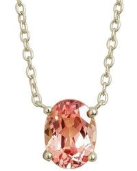 Juvetti - Ovo Padparadscha Sapphire Oval Solitaire Pendant Necklace - Lyst