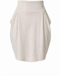 Conquista - Neutrals Cream High-Waist Tulip Skirt With Sculpted Volume - Lyst
