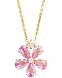 Juvetti - Florea Gold Necklace Pink Sapphire & Diamond - Lyst