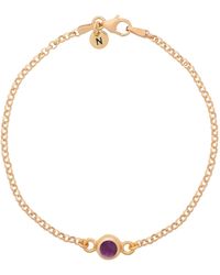 Nellou Jewellery - Amethyst Birthstone Gem Dot Bracelet Plated Sterling - Lyst