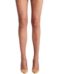 HIGH HEEL JUNGLE by KATHRYN EISMAN - Neutrals Glitter Fishnet Tights - Lyst