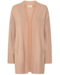 Loop Cashmere - Neutrals Ribbed Detail Edge To Edge Cardigan - Lyst