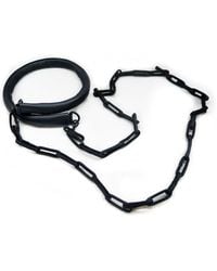 WAIWAI - Choker With Leather Chain - Lyst