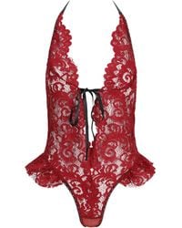 Belle -et-BonBon - Valentines Love Valentina Deep Cherry Lace Body - Lyst