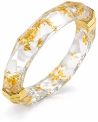Gold & Honey - 24K Leaf Lucite Bangle - Lyst
