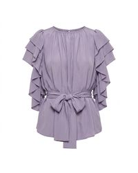 Imaatu - Butterfly Ruffle Blouse – Luxury Silk Style - Lyst