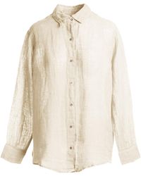 Haris Cotton - Neutrals Linen Gauze Shirt - Lyst