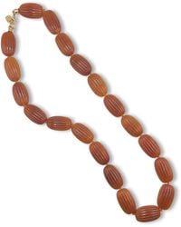 Michael Nash Jewelry - Renata Large Amber Resin Carved Bead Necklace - Lyst